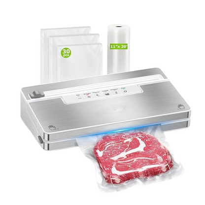 Vacuum Sealer Machine Stainless Steel with Bags, Roll, and Cutter