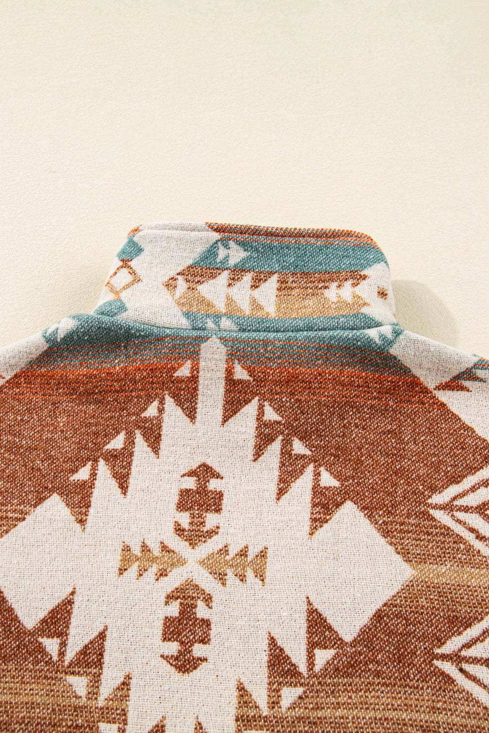 Sweatshirt khaki kvart-zip afslappet efterår Aztec stil