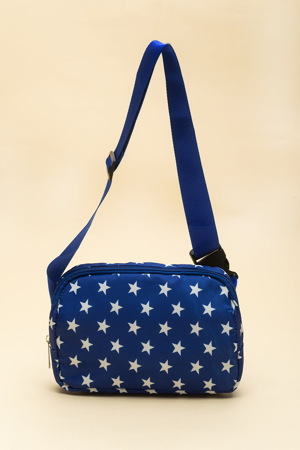 Nylon skuldertaske med stjerner, ideel til patriotiske begivenheder
