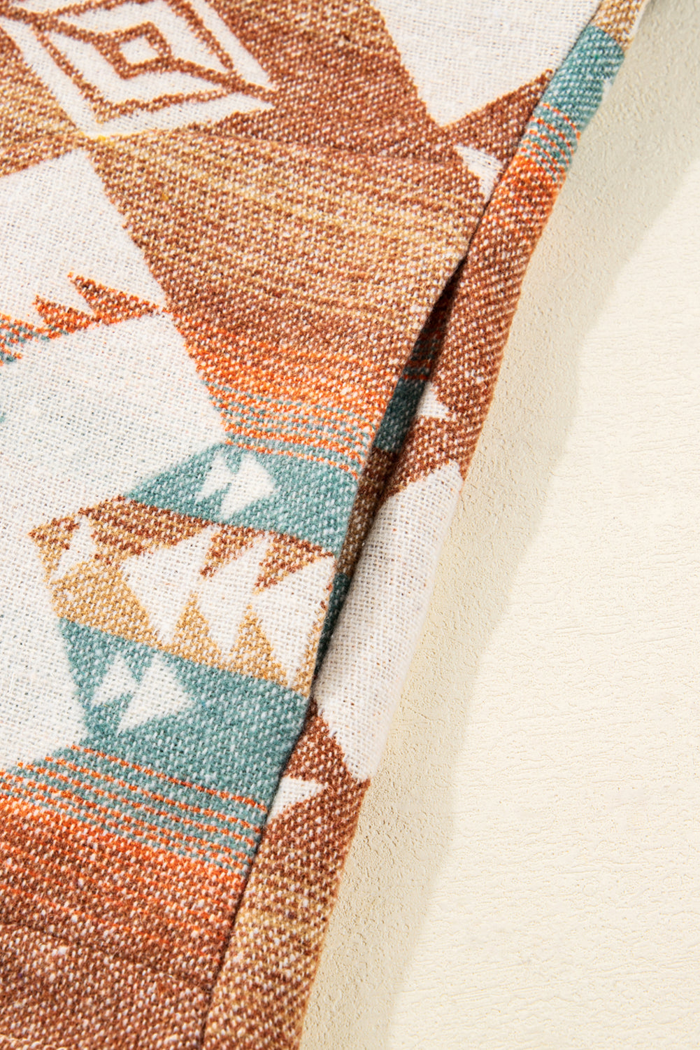 Sweatshirt khaki kvart-zip afslappet efterår Aztec stil