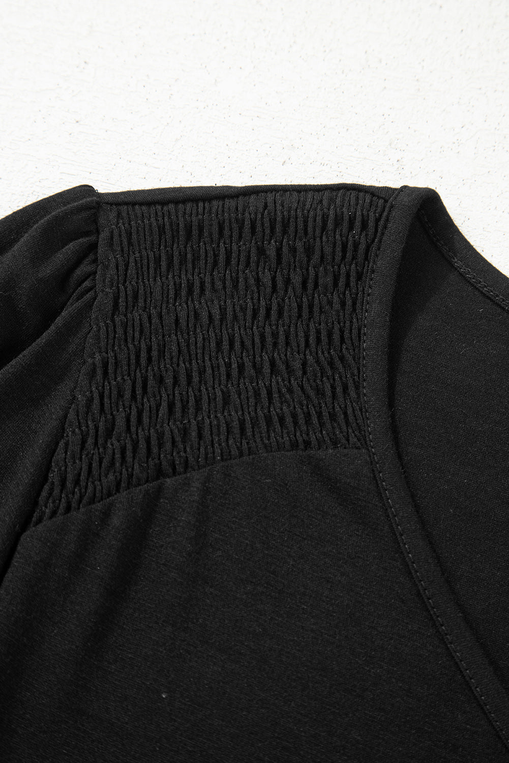 Bluse gul langærmet shirred detalje polyester mix