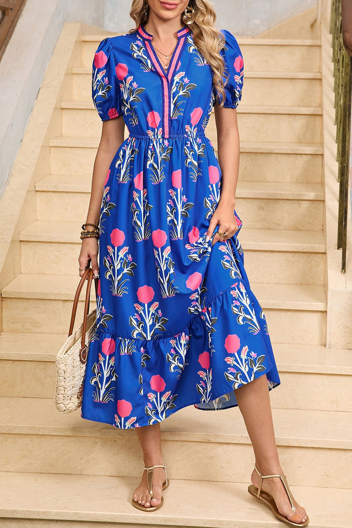 Boheme blomsterprint midi kjole - Kim Mode KBH