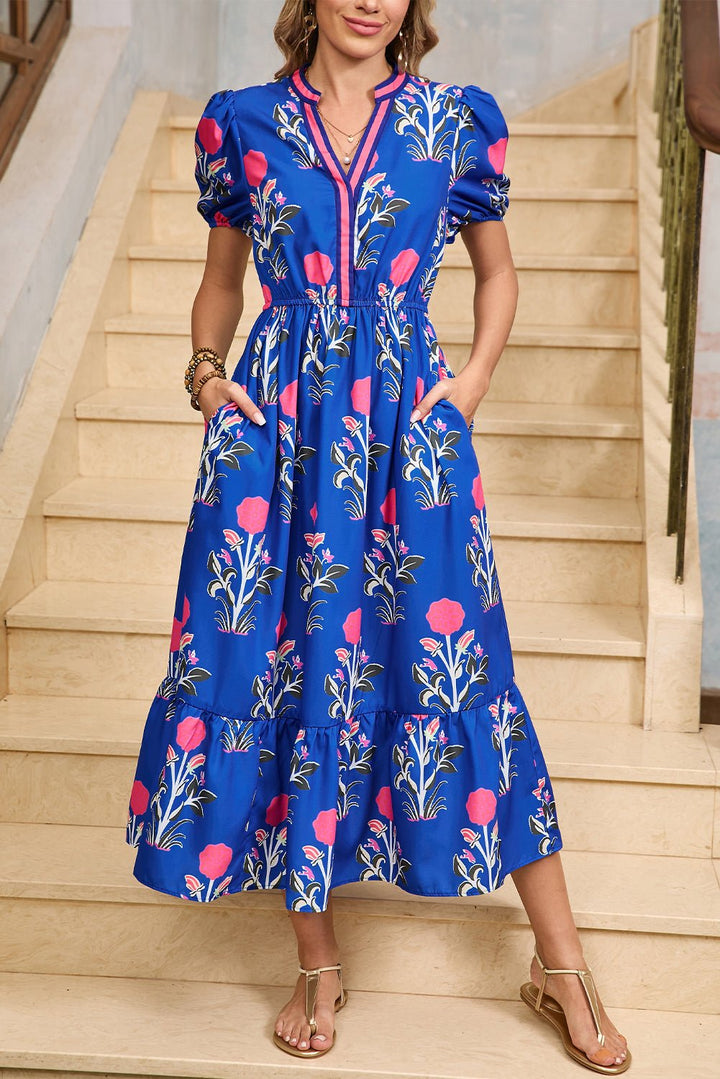 Boheme blomsterprint midi kjole - Kim Mode KBH