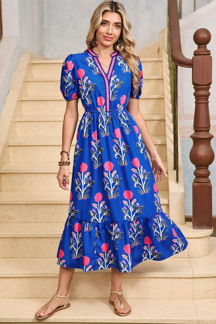 Boheme blomsterprint midi kjole - Kim Mode KBH