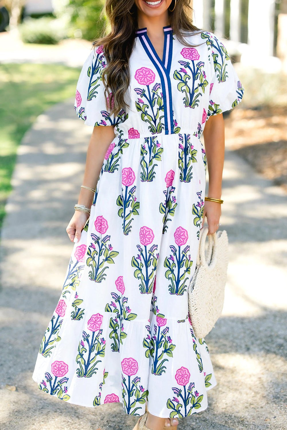 Boheme blomsterprint midi kjole - Kim Mode KBH