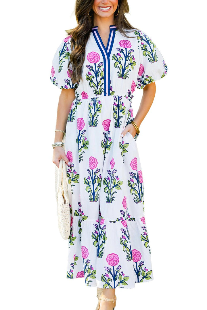 Boheme blomsterprint midi kjole - Kim Mode KBH