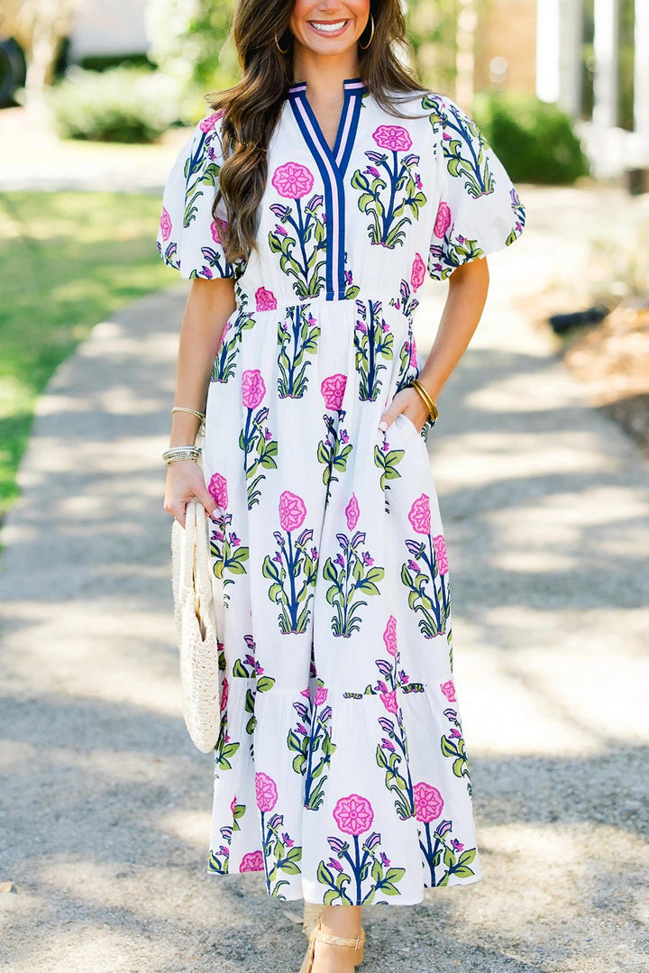 Boheme blomsterprint midi kjole - Kim Mode KBH