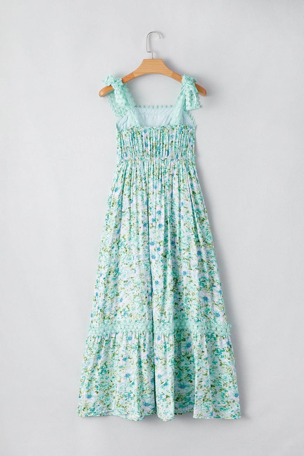 Boho maxi - kjole med blonde og bindestropper - Kim Mode KBH