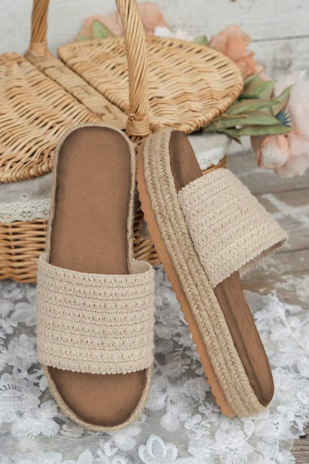 Sandaler kilehæl vævet skridsikre boho sommersko