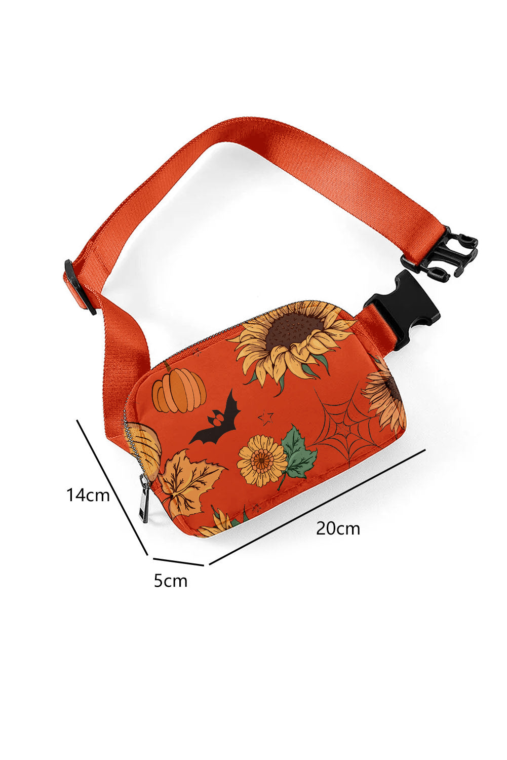 Taske crossbody PU efterår Halloween-print justerbar rem