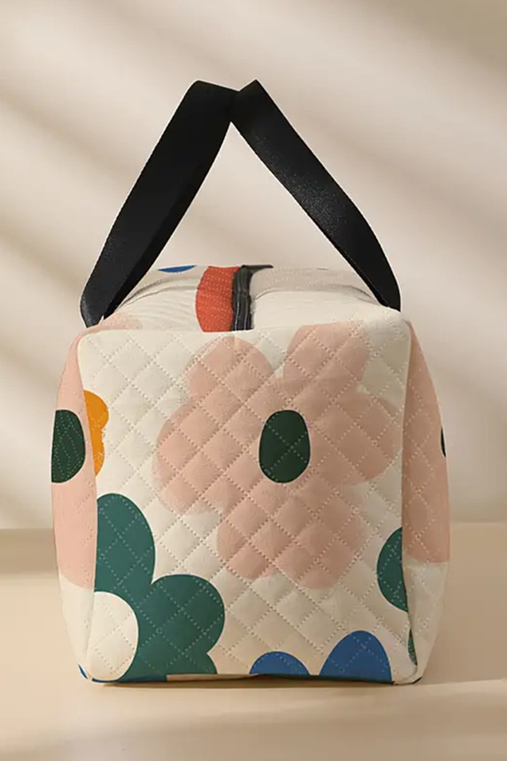 Taske blomsterprint quiltet weekendtaske polyester