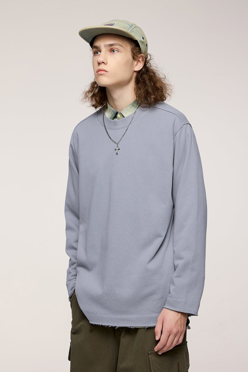 Oversized Streetwear Crewneck med kraftigt design og rå kantdetaljer - Kim Mode KBH