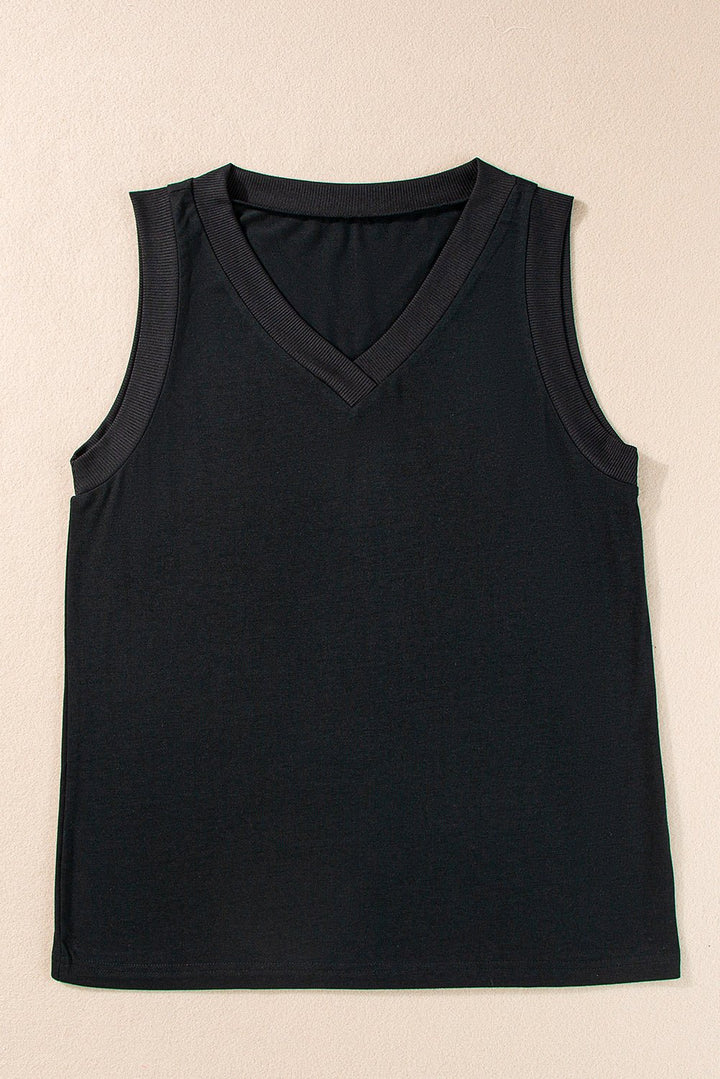Tanktop med kontrastkant og løs pasform - Kim Mode KBH