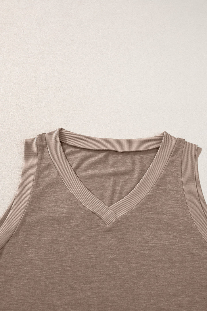 Tanktop med kontrastkant og løs pasform - Kim Mode KBH