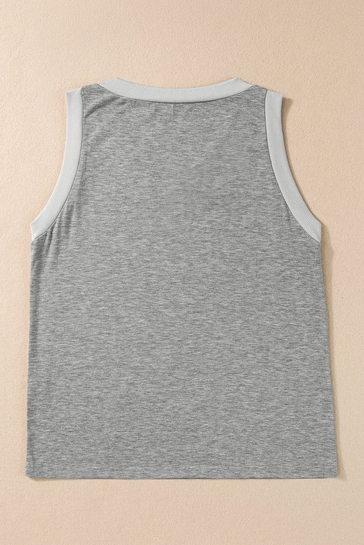 Tanktop med kontrastkant og løs pasform - Kim Mode KBH