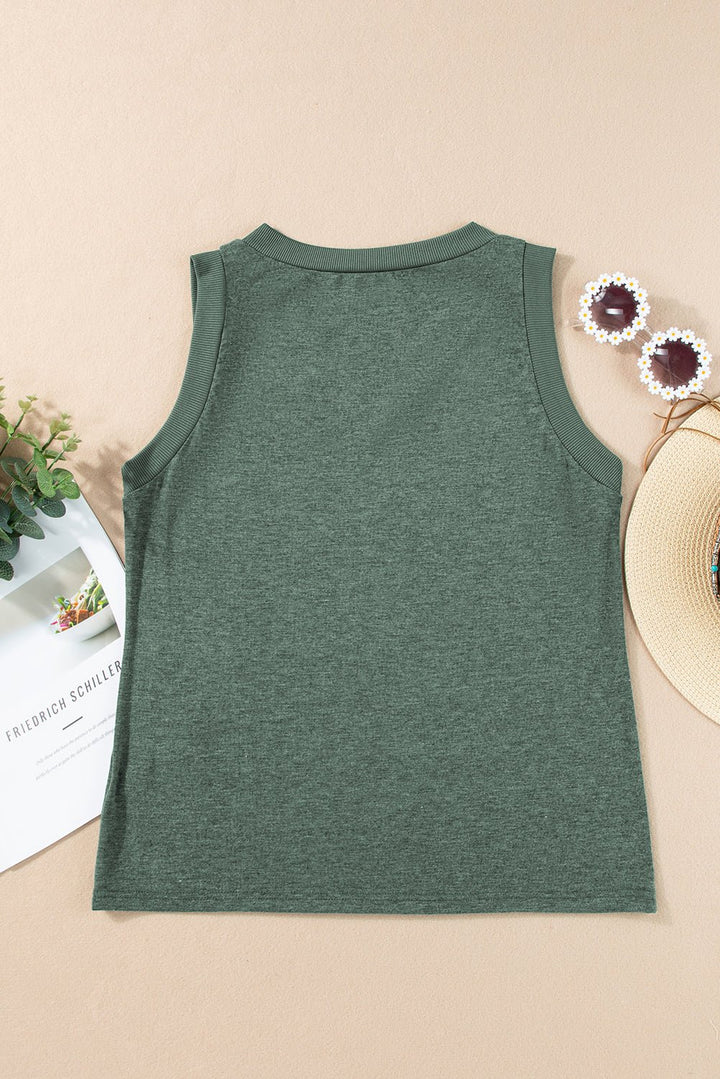 Tanktop med kontrastkant og løs pasform - Kim Mode KBH
