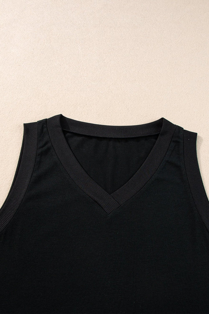 Tanktop med kontrastkant og løs pasform - Kim Mode KBH