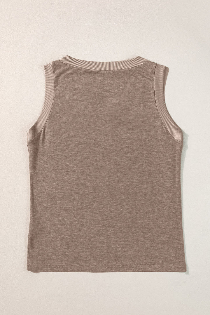 Tanktop med kontrastkant og løs pasform - Kim Mode KBH