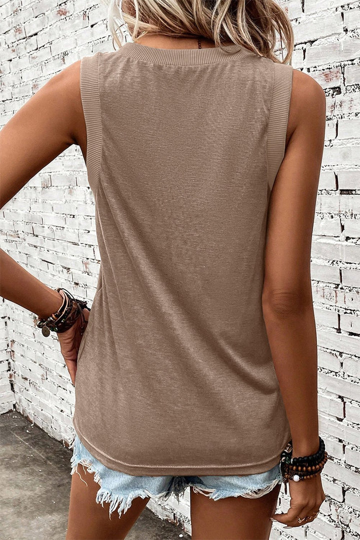 Tanktop med kontrastkant og løs pasform - Kim Mode KBH