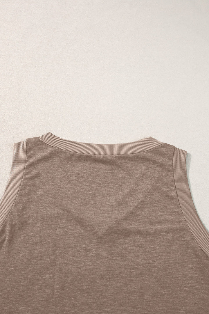 Tanktop med kontrastkant og løs pasform - Kim Mode KBH
