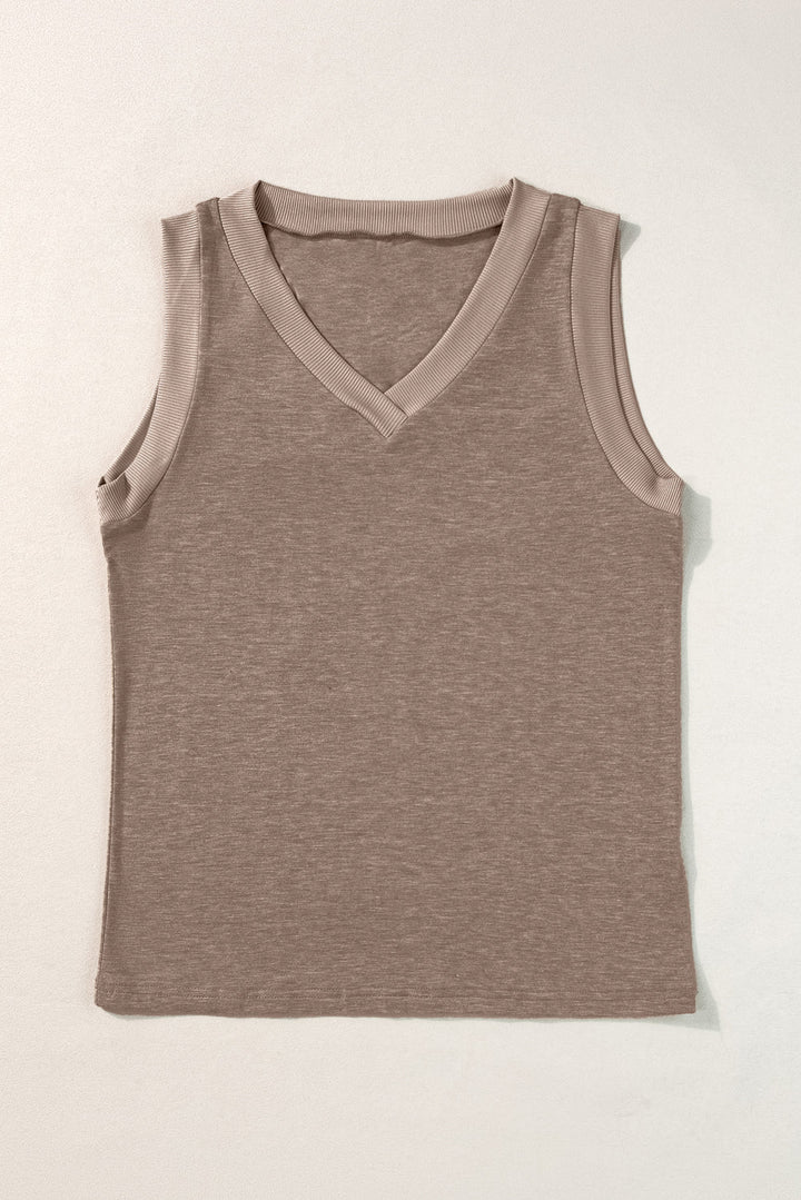 Tanktop med kontrastkant og løs pasform - Kim Mode KBH
