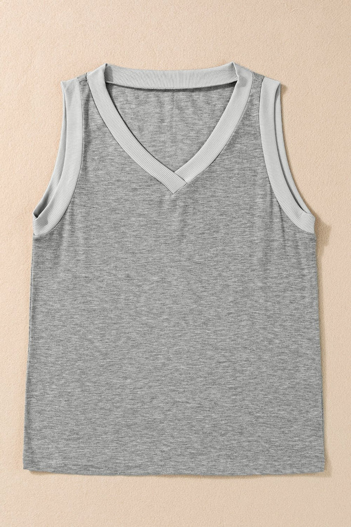 Tanktop med kontrastkant og løs pasform - Kim Mode KBH