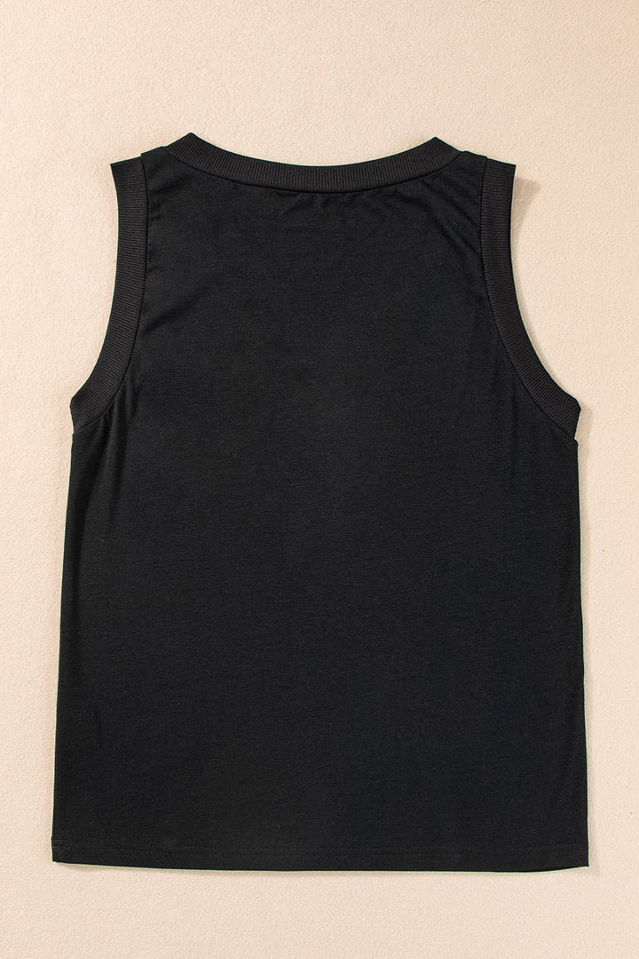 Tanktop med kontrastkant og løs pasform - Kim Mode KBH