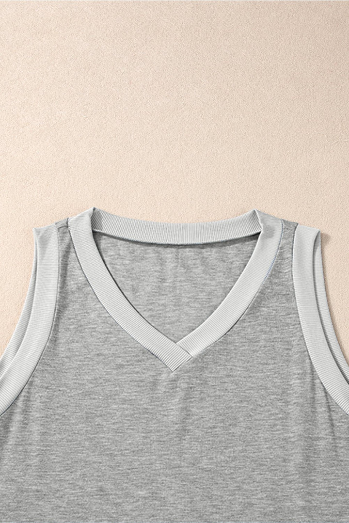 Tanktop med kontrastkant og løs pasform - Kim Mode KBH