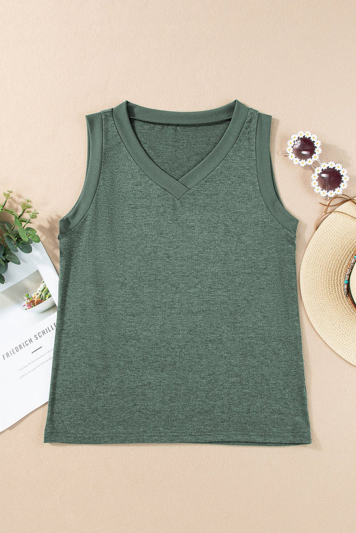 Tanktop med kontrastkant og løs pasform - Kim Mode KBH