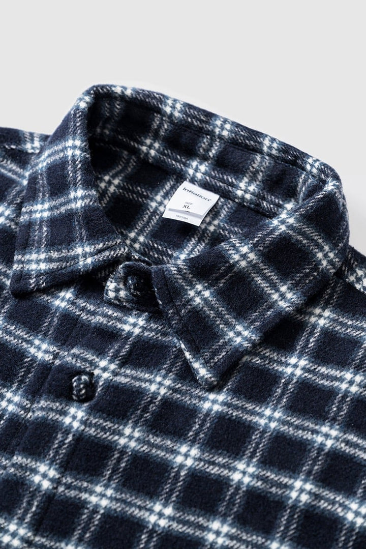 Trendy overdimensioneret ternet skjorte med børstet ternet design, afslappet knap - op - stil - Kim Mode KBH