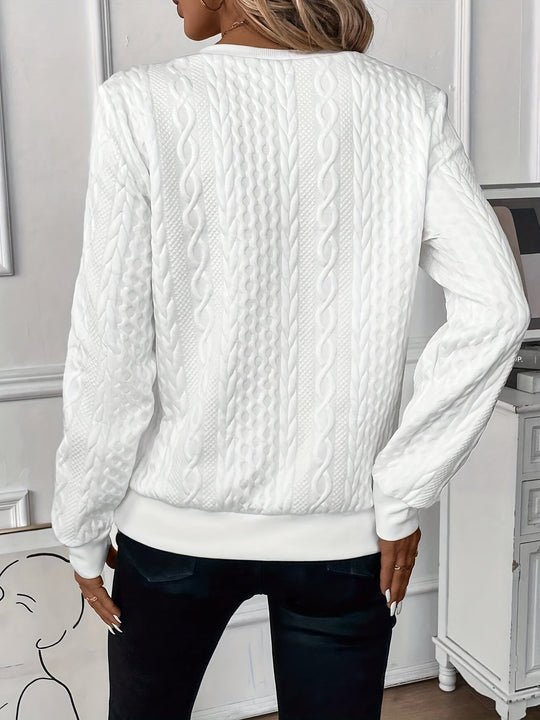 Trendy quiltet sweatshirt med halv lynlås til kvinder | moderne design - Kim Mode KBH