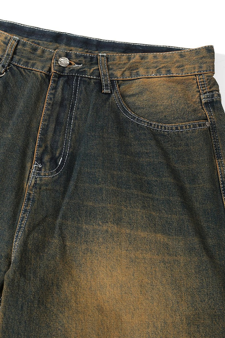 Unisex Retro Stretch Straight - Leg Jeans, behagelige vaskede denimbukser til hverdagsbrug - Kim Mode KBH