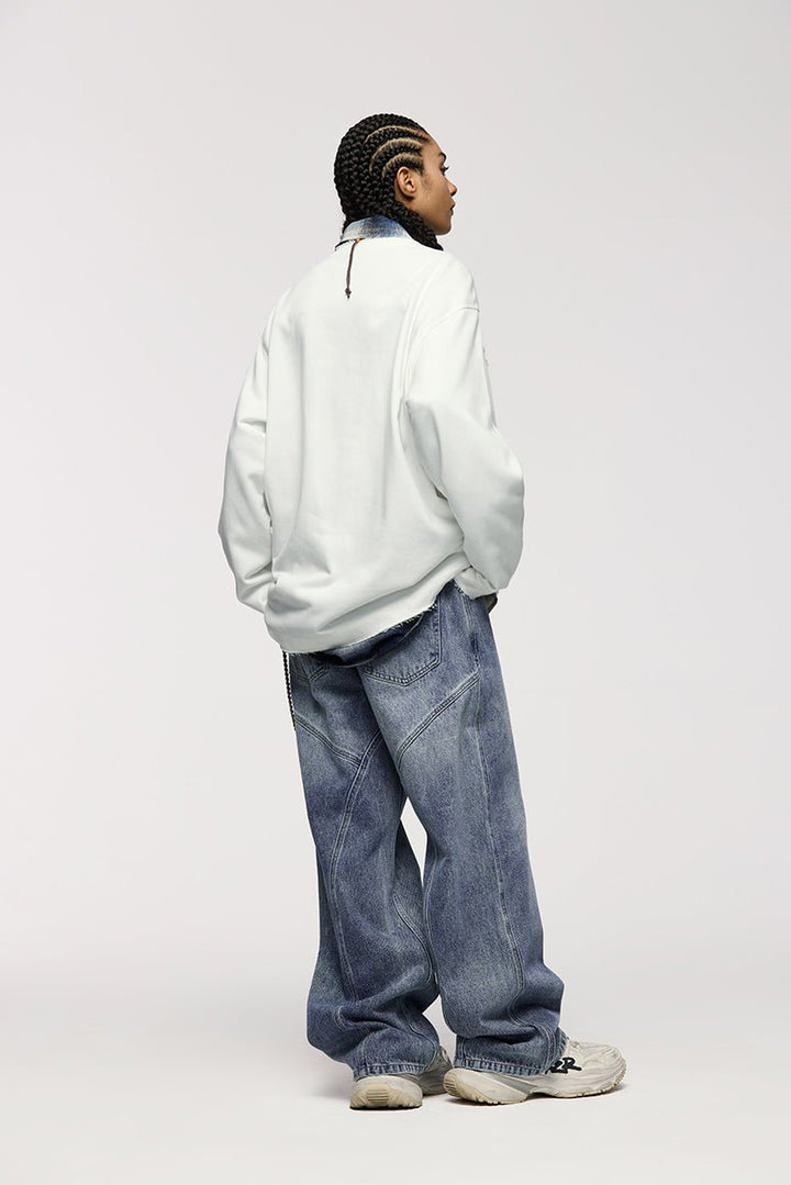 Unisex Retro Stretch Straight - Leg Jeans, behagelige vaskede denimbukser til hverdagsbrug - Kim Mode KBH