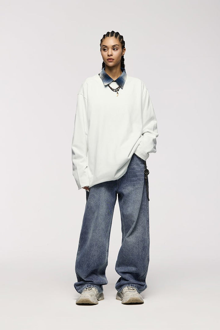Unisex Retro Stretch Straight - Leg Jeans, behagelige vaskede denimbukser til hverdagsbrug - Kim Mode KBH
