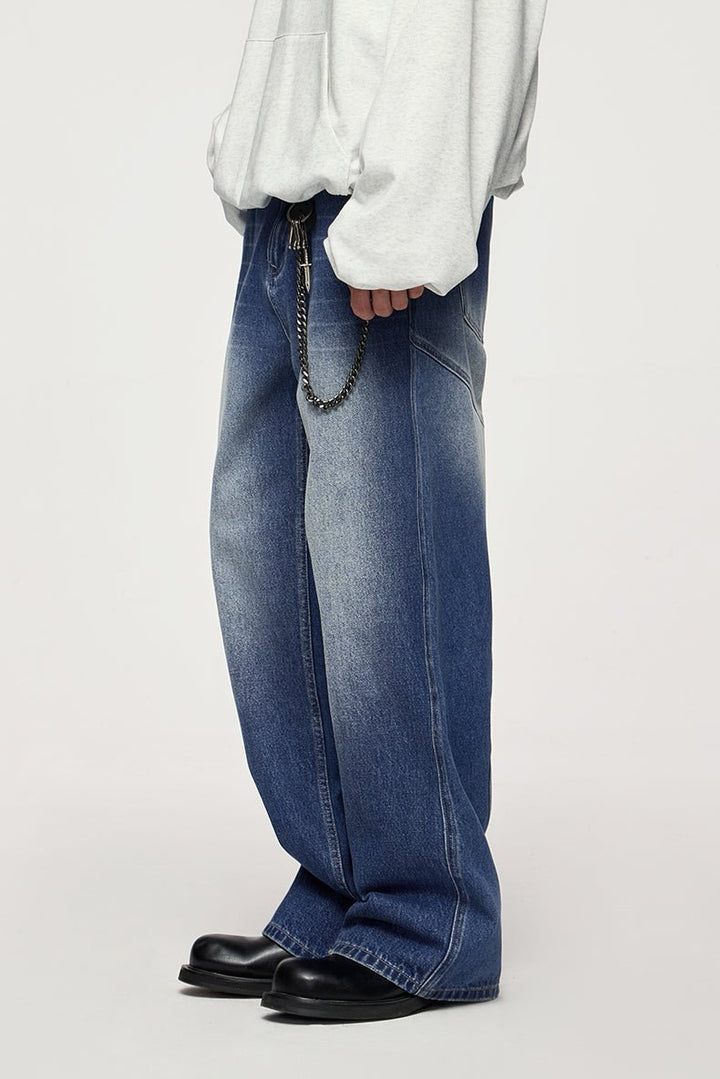 Unisex Retro Stretch Straight - Leg Jeans, behagelige vaskede denimbukser til hverdagsbrug - Kim Mode KBH