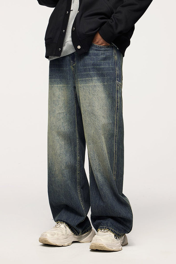 Unisex Retro Stretch Straight - Leg Jeans, behagelige vaskede denimbukser til hverdagsbrug - Kim Mode KBH
