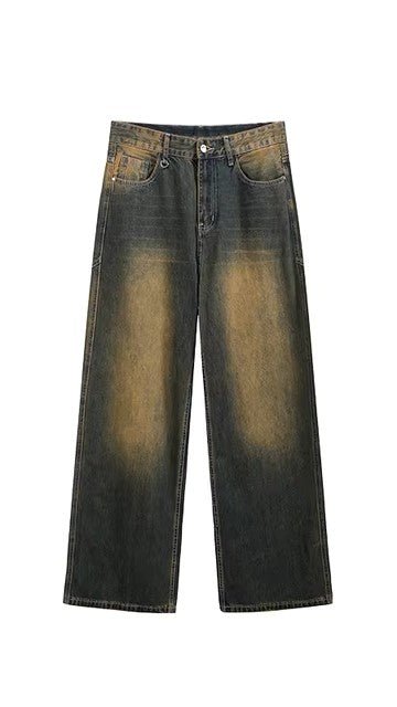 Unisex Retro Stretch Straight - Leg Jeans, behagelige vaskede denimbukser til hverdagsbrug - Kim Mode KBH