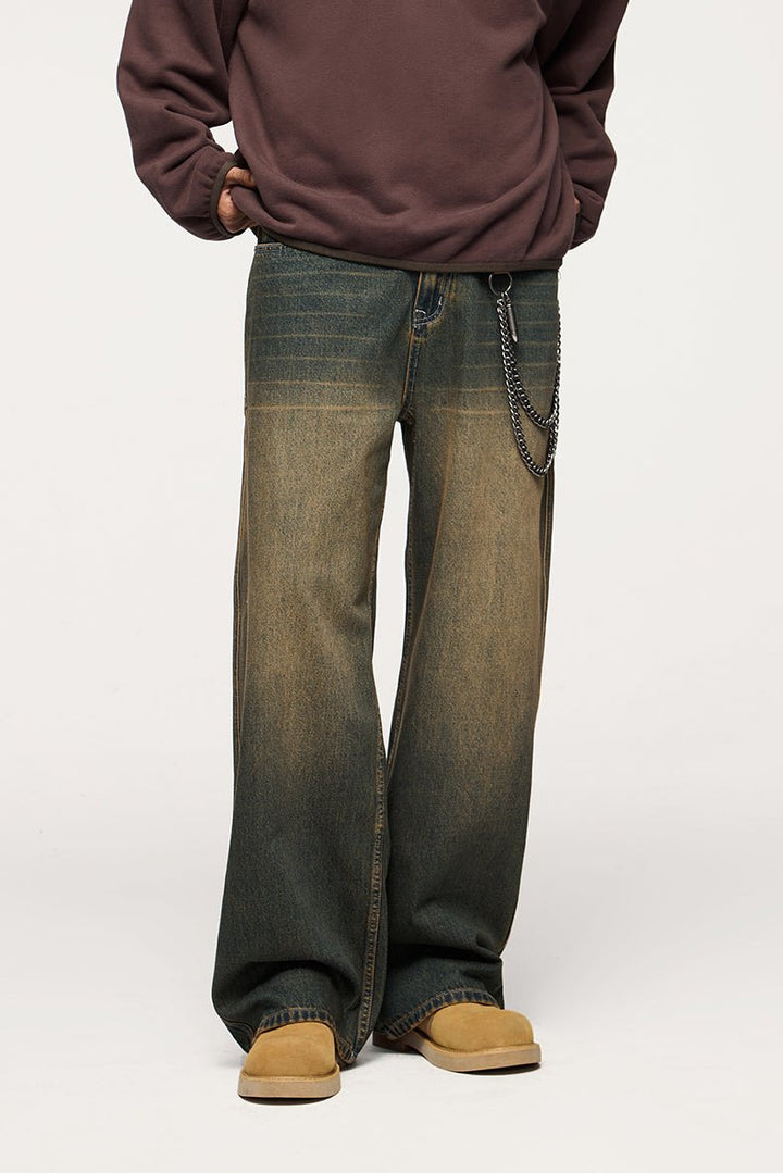 Unisex Retro Stretch Straight - Leg Jeans, behagelige vaskede denimbukser til hverdagsbrug - Kim Mode KBH