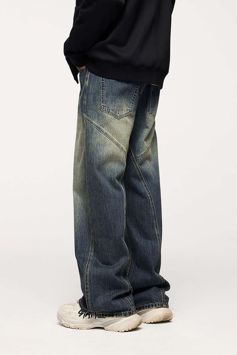 Unisex Retro Stretch Straight - Leg Jeans, behagelige vaskede denimbukser til hverdagsbrug - Kim Mode KBH