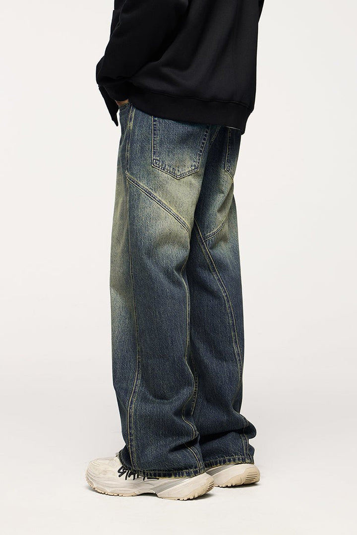Unisex Retro Stretch Straight - Leg Jeans, behagelige vaskede denimbukser til hverdagsbrug - Kim Mode KBH