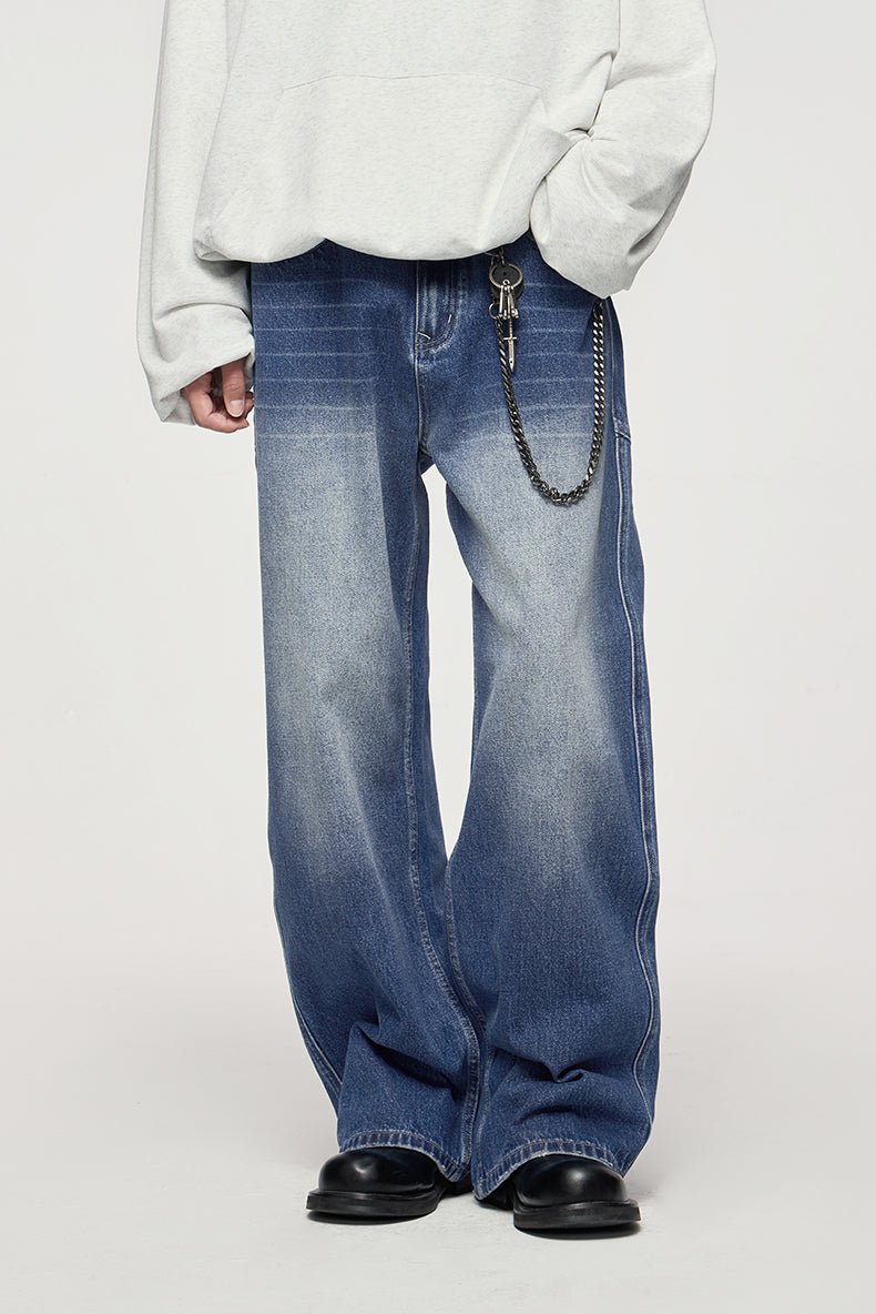 Unisex Retro Stretch Straight - Leg Jeans, behagelige vaskede denimbukser til hverdagsbrug - Kim Mode KBH
