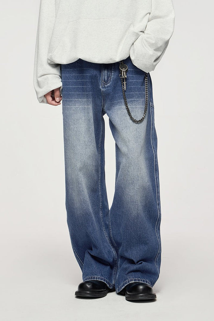 Unisex Retro Stretch Straight - Leg Jeans, behagelige vaskede denimbukser til hverdagsbrug - Kim Mode KBH
