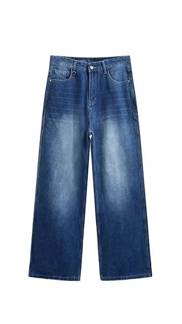 Unisex Retro Stretch Straight - Leg Jeans, behagelige vaskede denimbukser til hverdagsbrug - Kim Mode KBH