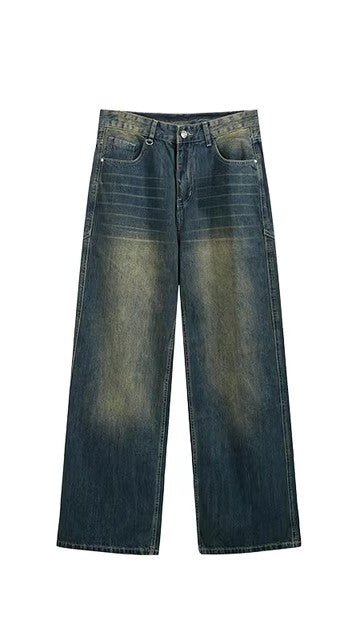 Unisex Retro Stretch Straight - Leg Jeans, behagelige vaskede denimbukser til hverdagsbrug - Kim Mode KBH