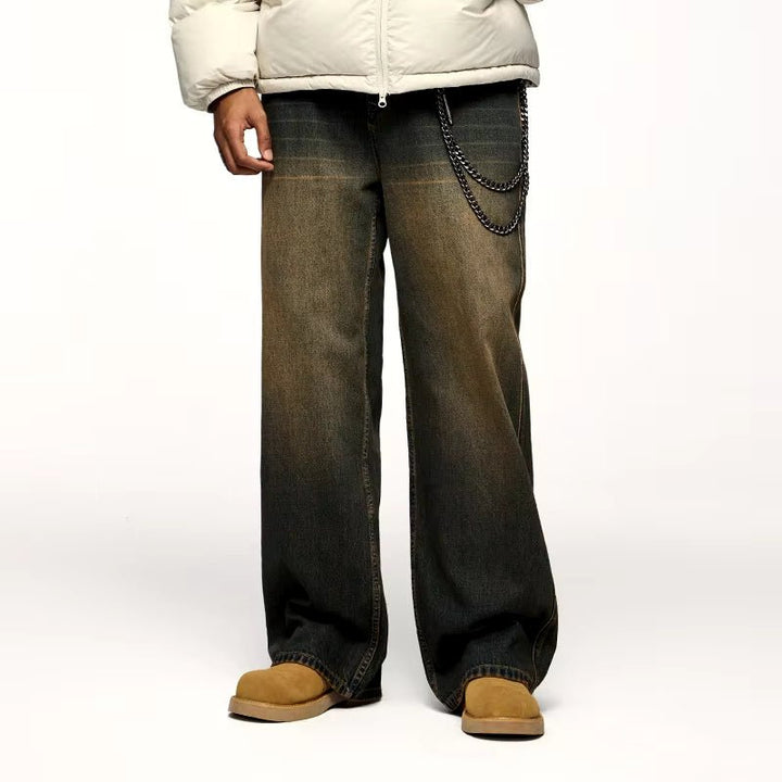 Unisex Retro Stretch Straight - Leg Jeans, behagelige vaskede denimbukser til hverdagsbrug - Kim Mode KBH