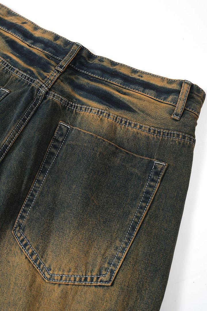 Unisex Retro Stretch Straight - Leg Jeans, behagelige vaskede denimbukser til hverdagsbrug - Kim Mode KBH