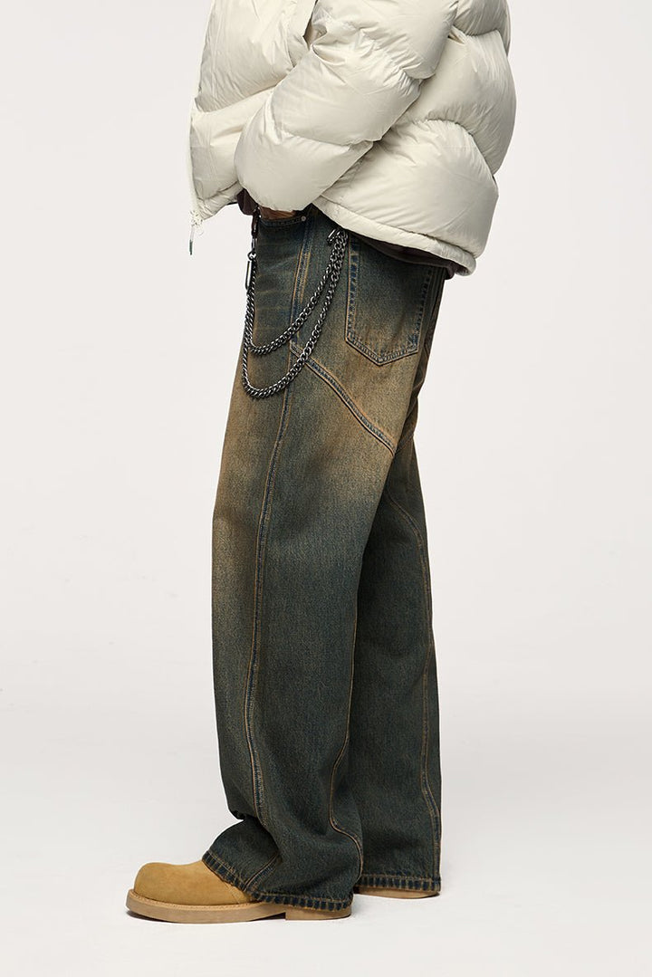 Unisex Retro Stretch Straight - Leg Jeans, behagelige vaskede denimbukser til hverdagsbrug - Kim Mode KBH